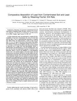 Comparative Absorption of Lead from Contaminated Soil and Lead