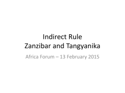 Indirect Rule in Zanzibar and Tanganika - Africa Forum 2014-5