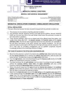Neonatal circulation changes and unbalanced circulation