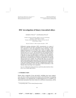 DSC investigation of binary iron-nickel alloys