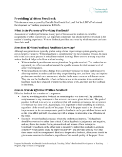 Providing Written Feedback