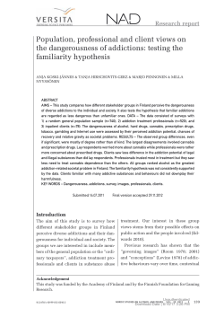 Population, professional and client views on the