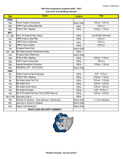 Calendar - Oak Park Schools