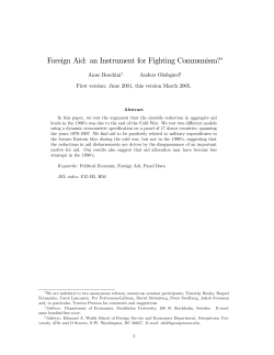 Foreign Aid: an Instrument for Fighting Communism?