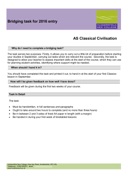 Classical Civilisation - Huddersfield New College