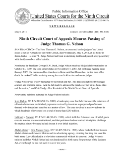 Ninth Circuit Court of Appeals Mourns Passing of Judge Thomas G