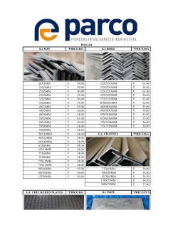 G.I. FLAT *PRICE/KG G.I. ANGLE *PRICE/KG 20X3MM 59.00