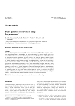 Plant genetic resources in crop improvement