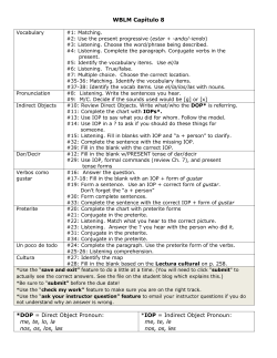 WBLM Capítulo 8 *DOP = Direct Object Pronoun: me, te, lo, la nos
