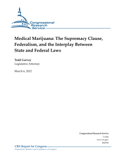 Medical Marijuana: The Supremacy Clause, Federalism