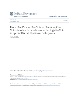 From One Person, One Vote to One Acre, One Vote