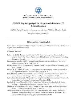 EN2120, Digitala perspektiv p&aring; spr&aring;k och litteratur, 7,5