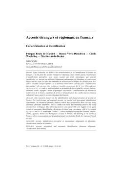 Accents &eacute;trangers et r&eacute;gionaux en fran&ccedil;ais