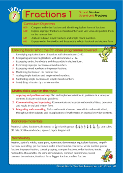 Fractions 1 Strand: Number