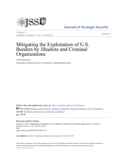 Mitigating the Exploitation of U.S. Borders by Jihadists and Criminal