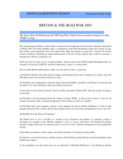 Britain and the Iraq War 2003