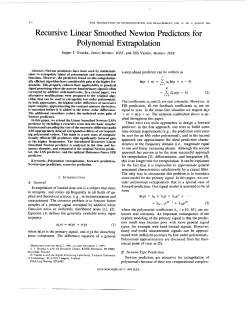 Recursive linear smoothed Newton predictors for