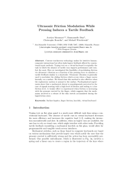 Ultrasonic Friction Modulation While Pressing Induces a Tactile