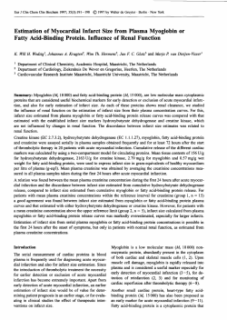 Estimation of Myocardial Infarct Size from Plasma Myoglobin or Fatty
