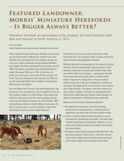 Featured Landowner: Morris` Miniature Herefords &ndash; Is Bigger Always