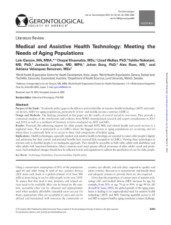 Medical and Assistive Health Technology: Meeting the Needs of