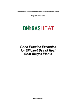 Good practice examples for efficient use of heat from