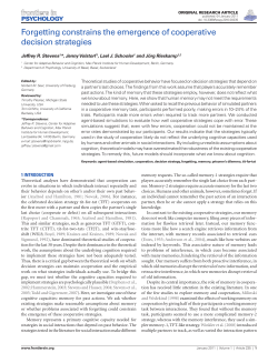 Forgetting constrains the emergence of cooperative