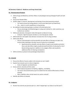 IB Chemistry II Option D Study Guide Part A D1 to D5