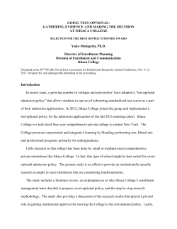 GOING TEST-OPTIONAL: GATHERING EVIDENCE