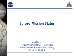 Europa Missions Status