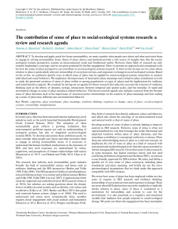 The contribution of sense of place to social