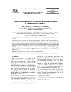 Influence of some thermal treatments on carotenoids content of