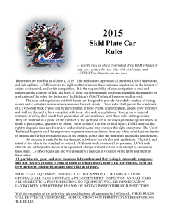2015 Skid Plate Car Rules