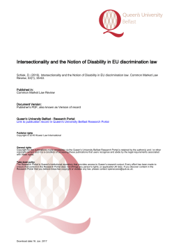 Intersectionality and the Notion of Disability in EU discrimination law