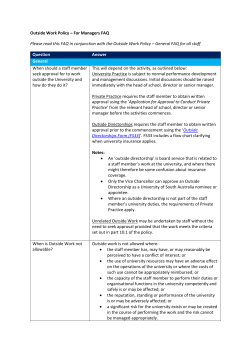Outside work policy FAQ - University of South Australia