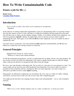 How To Write Unmaintainable Code