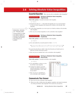 Solving Absolute Value Inequalities 2.6