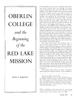 Oberlin College and the beginning of the Red Lake Mission / William