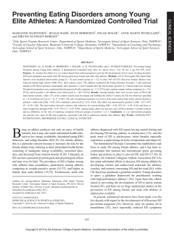 Preventing Eating Disorders among Young Elite Athletes: A