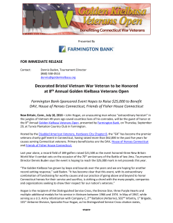 Decorated Bristol Vietnam War Veteran to be Honored at 8th Annual