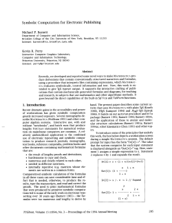 Symbolic computation for electronic publishing