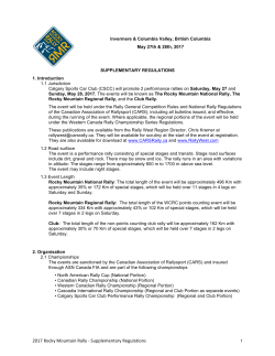 Supp. Regs - RallyWest