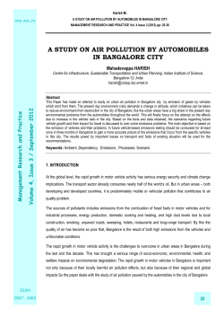 a study on air pollution by automobiles in bangalore city