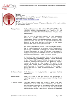Transcript - American Association for Clinical Chemistry