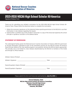 2015-2016 NSCAA High School Scholar All-America