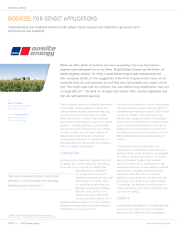 biodiesel for genset applications