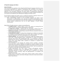 AP Spanish Language and Culture Course Overview This course