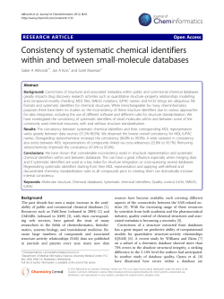 Consistency of systematic chemical identifiers within and between
