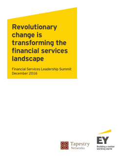 Revolutionary change is transforming the financial services landscape