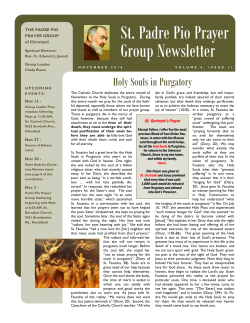 November 2016 Newsletter - The Padre Pio Prayer Group of